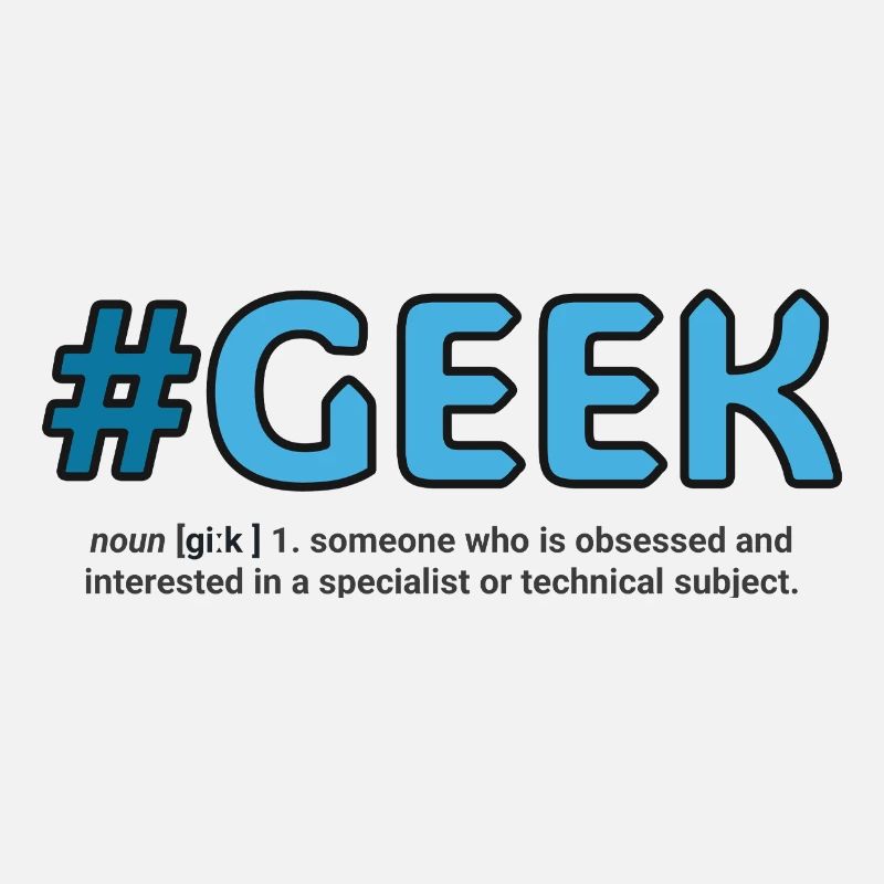 Blauer Hashtag Geek Crest