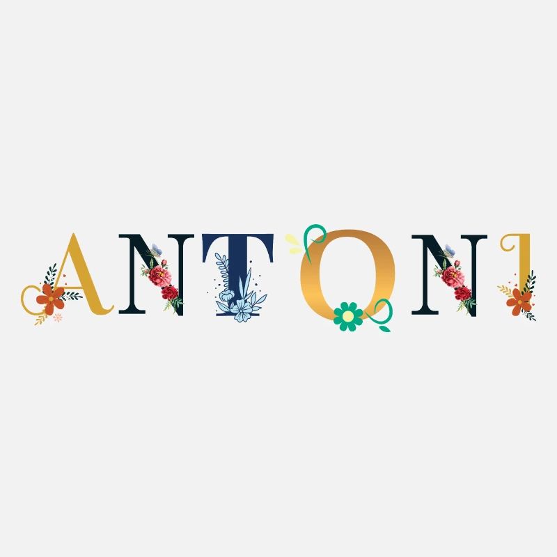 Nom ANTONI décoré de fleurs