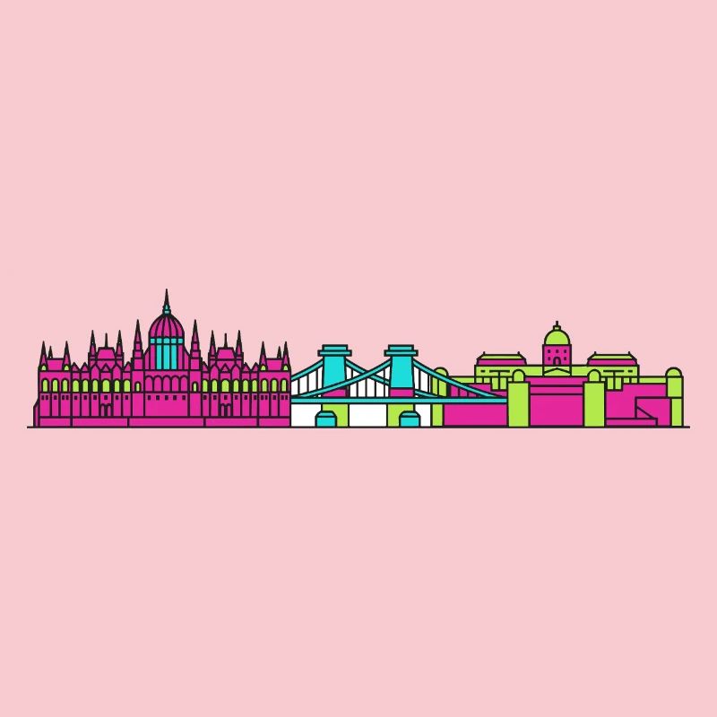 Budapester Stadtskyline-Parlament: Moderne Kunst
