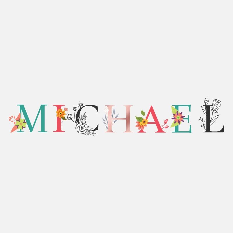 ART DU NOM MICHAEL AVEC FLEURS BRODÉES