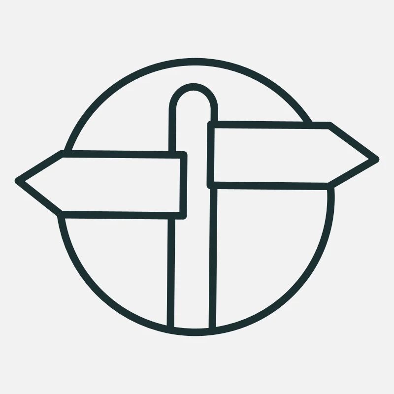 Panneau de direction vide dans un cercle