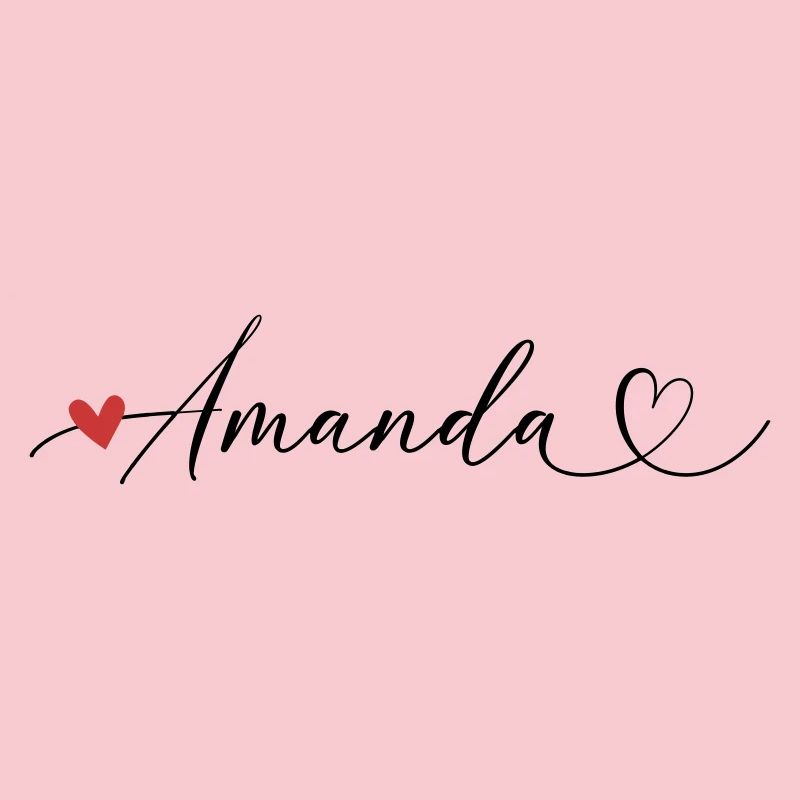 Amanda Last name First name Calligraphy heart
