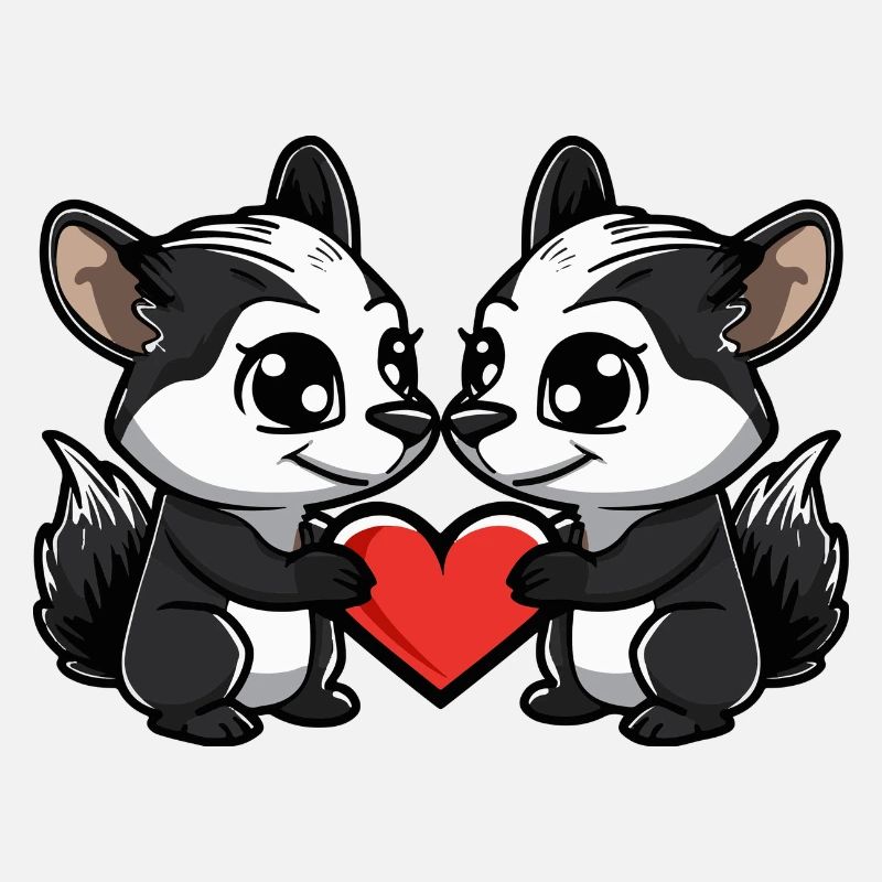 Skunk Couple Saint-Valentin