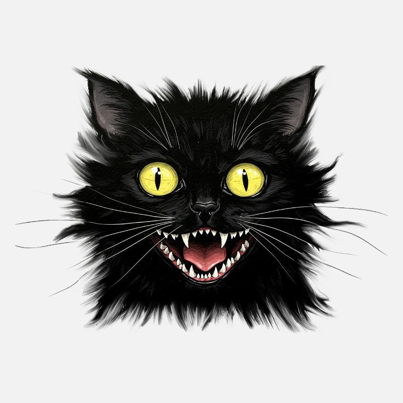 Eine nervöse schwarze Katze