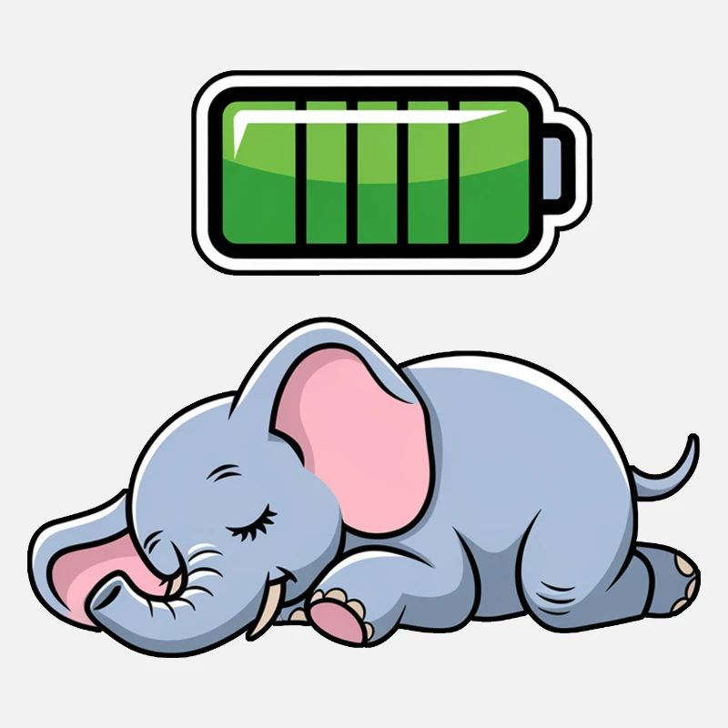 Elefant Sleeping Recharging Night Bedtime