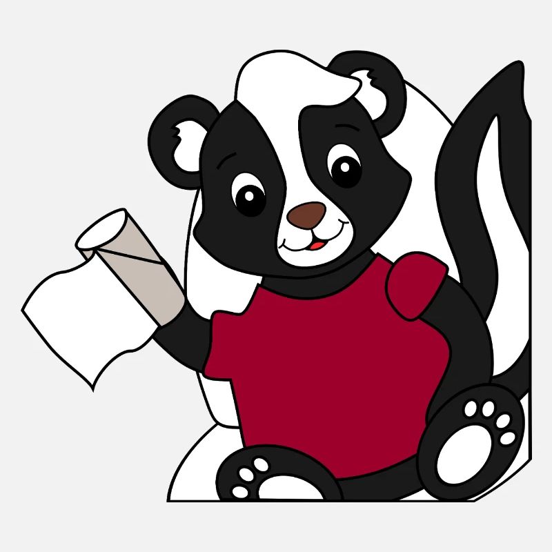 Skunk Pixie on toilet
