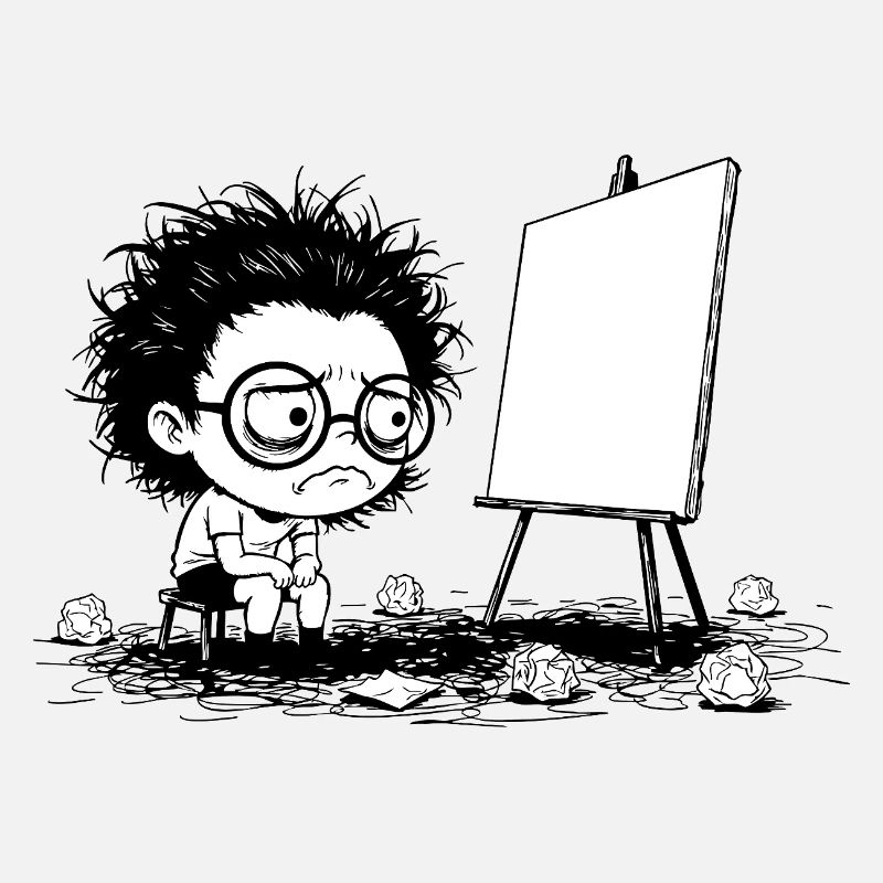 Künstler Creative Blocking Empty Canvas Manga