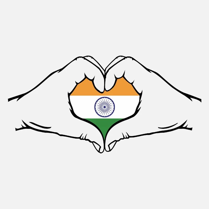 Drapeau de l’Inde en forme de coeur