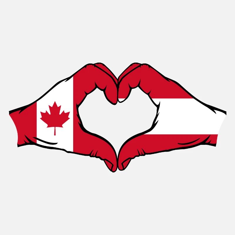 Canada Austria Heart Shape with Hands