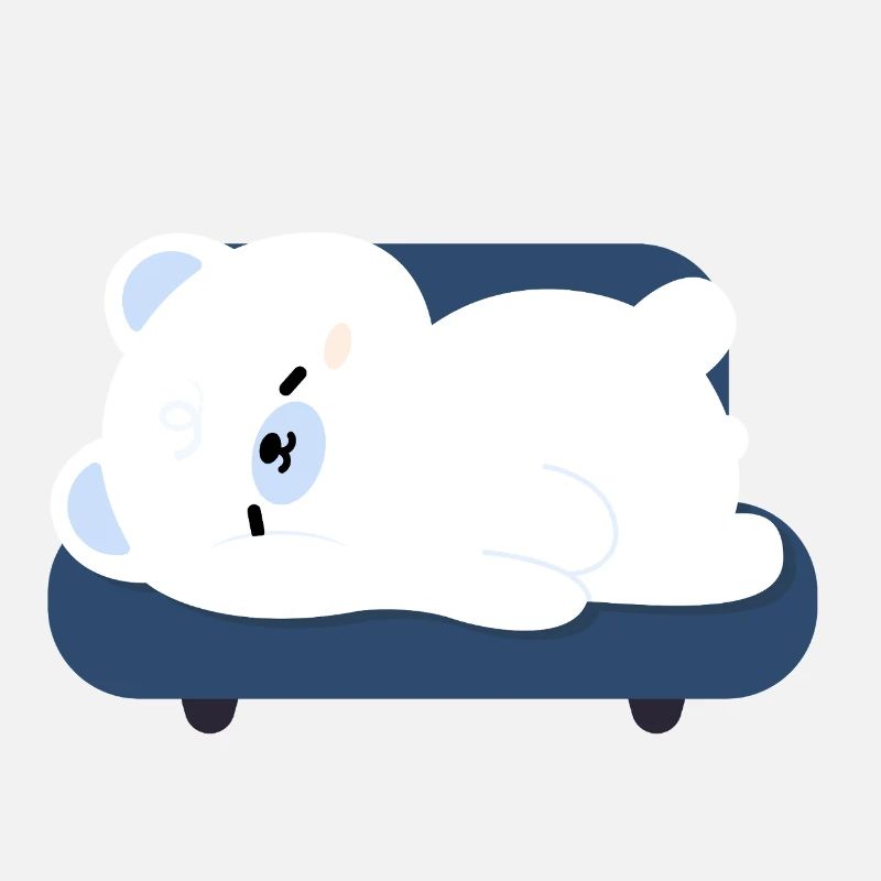 Tired Polar Bear on Sofa