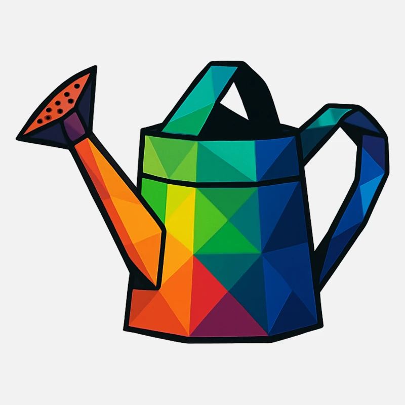 Low Poly Geometric Design Watering Can