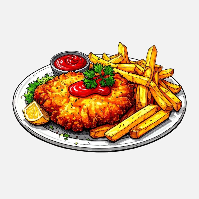 Schnitzel mit Pommes