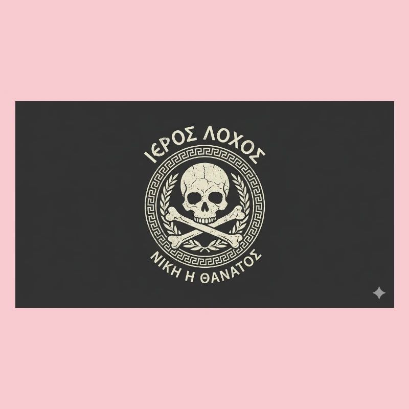 Skull in Laurel Circle Pattern