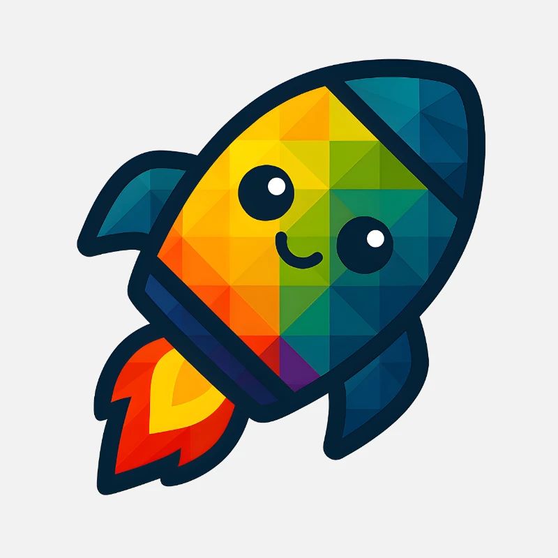 WPAP Polygon Kawaii Style Jouet pour bébé Rocket
