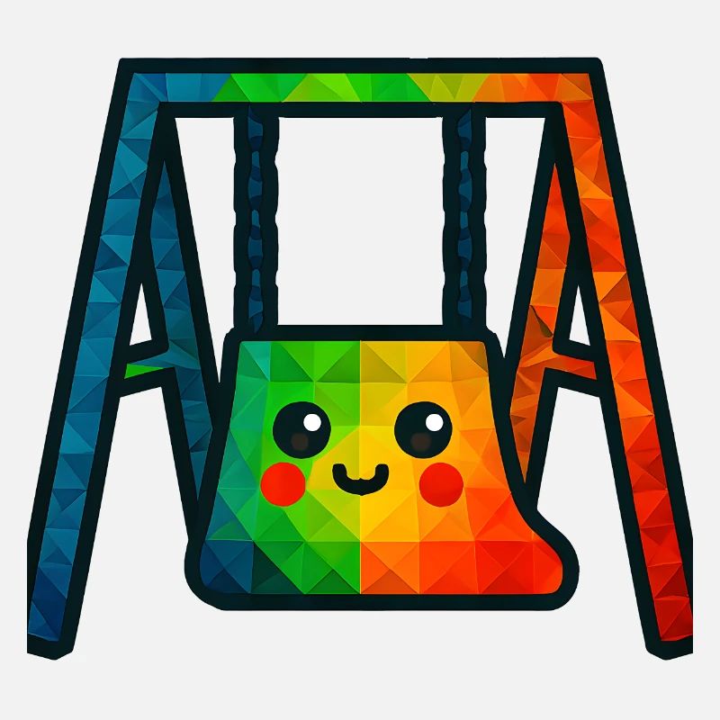 WPAP Polygon Style Kawaii Balançoire pour bébé