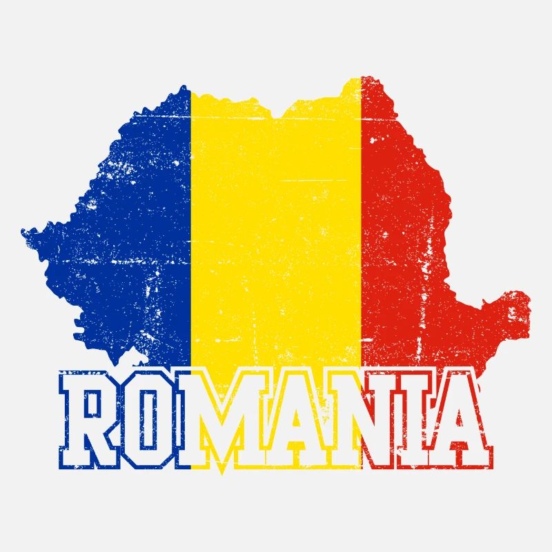 Romania Map Flag Emblem