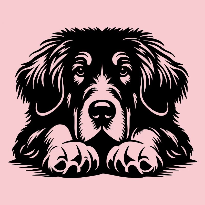 Tibetan Great Dane Head with Paws