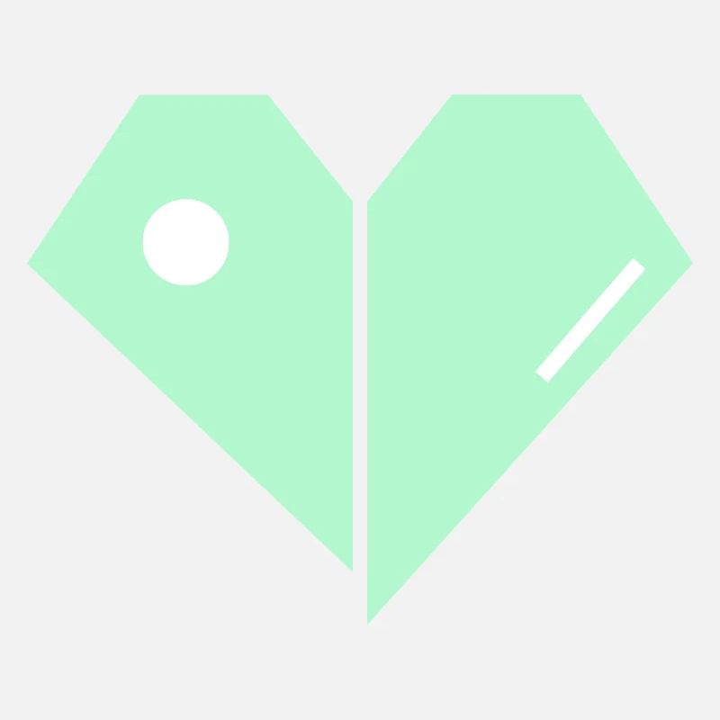 Mint Heart Split Minimalist