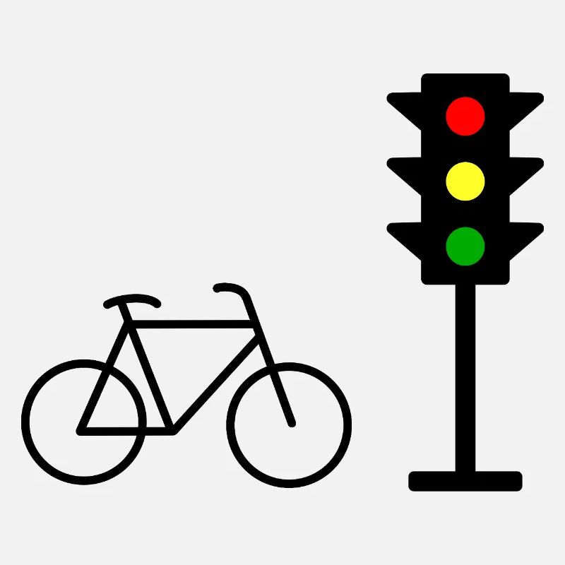 Empreinte de feu de circulation avec vélo