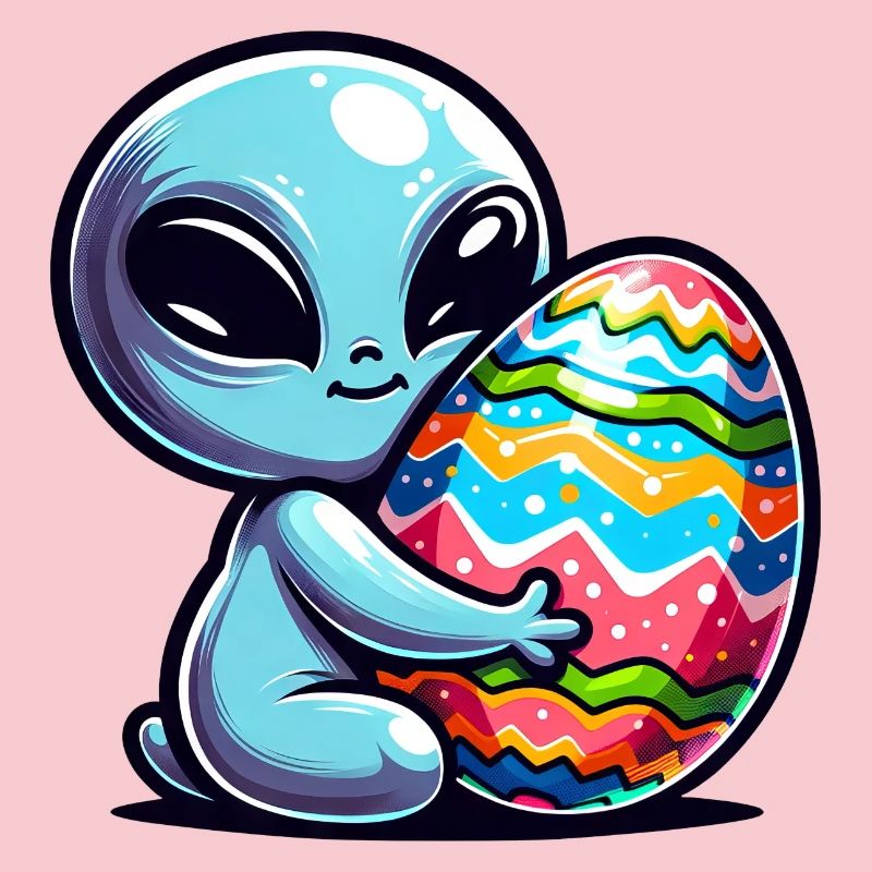 Easter Alien Hug & Egg Love