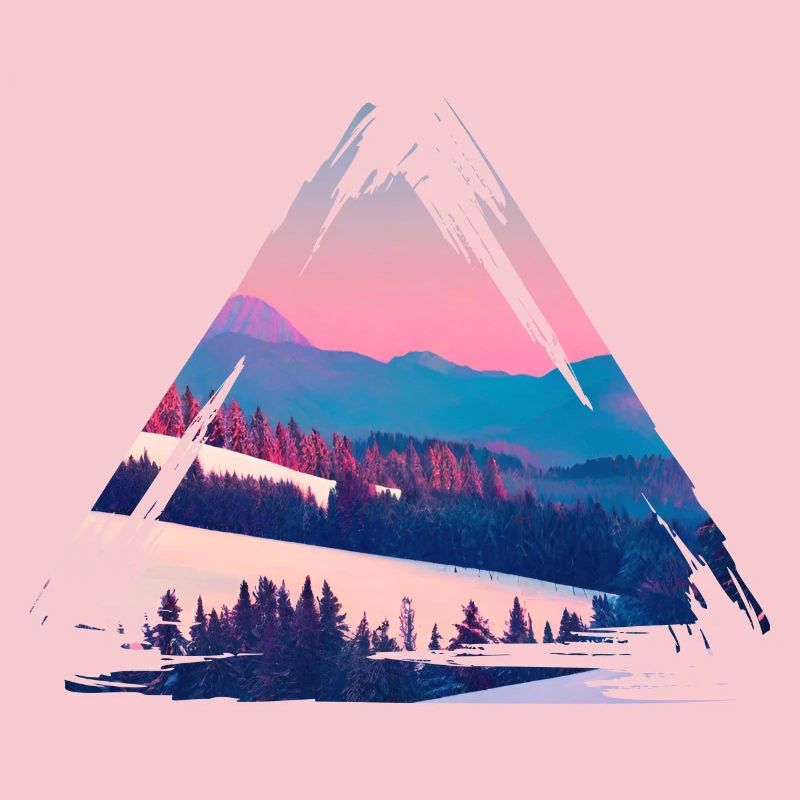 Pastel Mountain Sunset Triangle