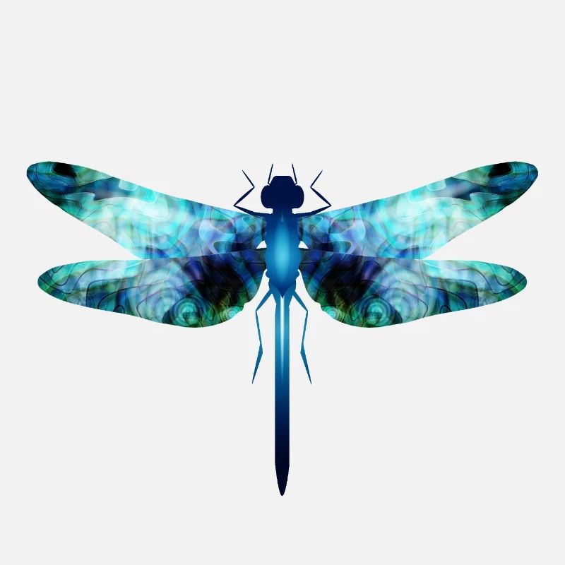 Libellule irisée dans les tons bleu-vert