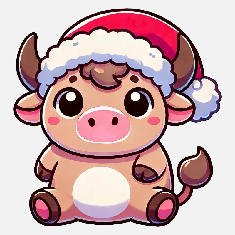 Mignon Chibi Noël Vache Dessin Animé
