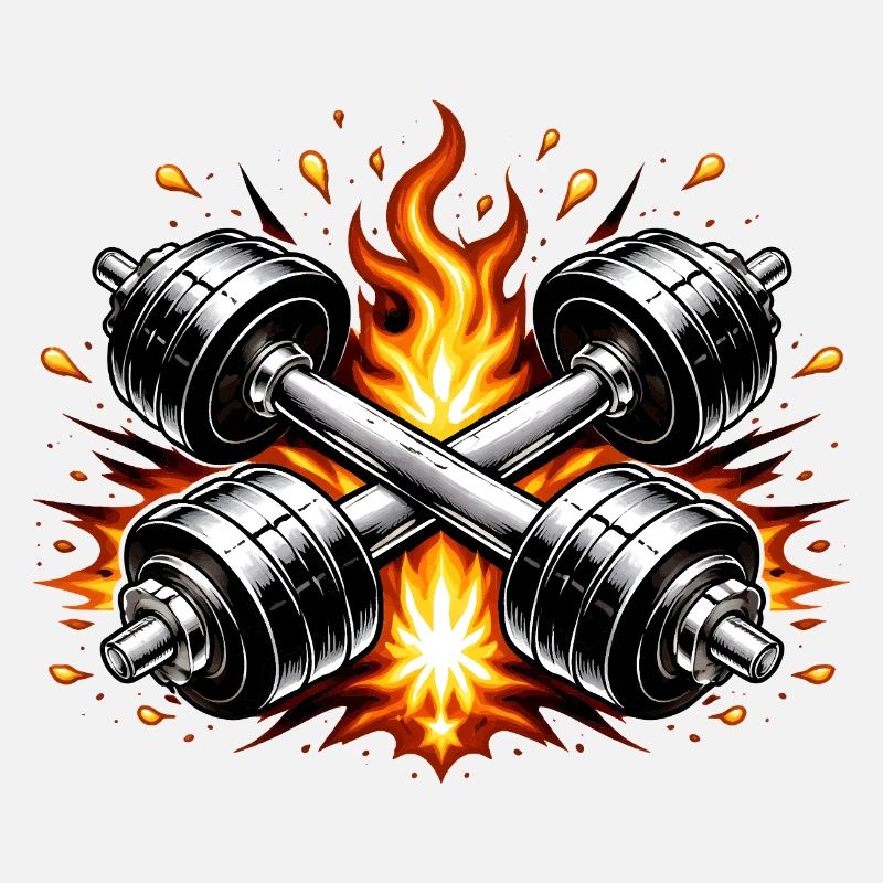 Flaming dumbbells