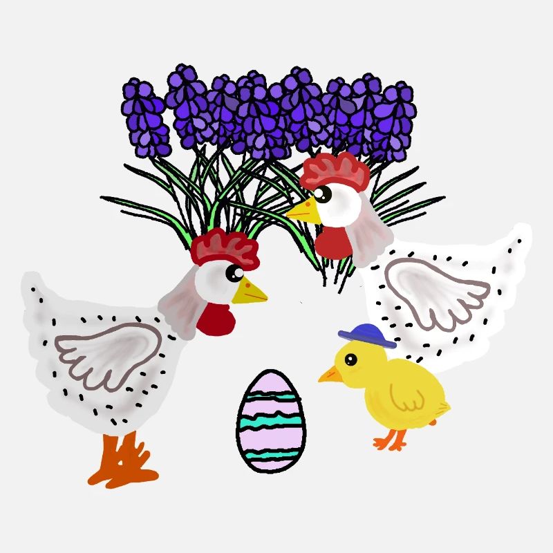 Spring Chickens with Easter Egg Chicken Chicks
