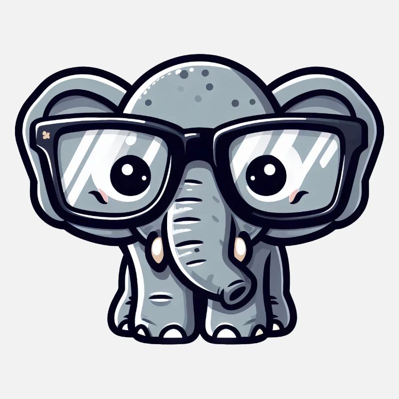 Nerd-Elefant mit Brille