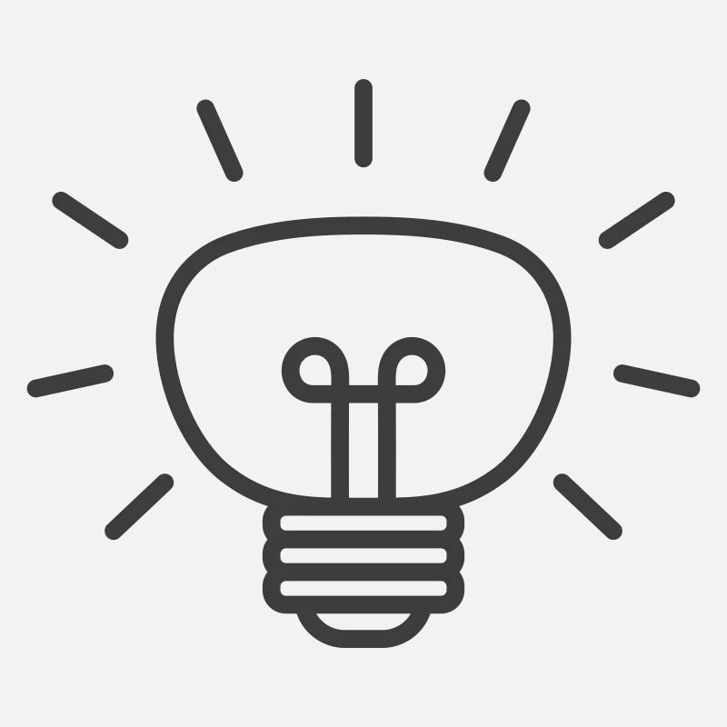 Glowing Light Bulb Line Icon
