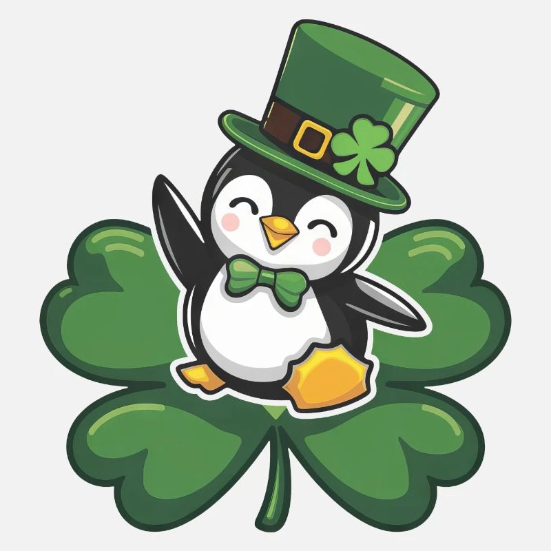 Pingouin de la Saint-Patrick : mignon