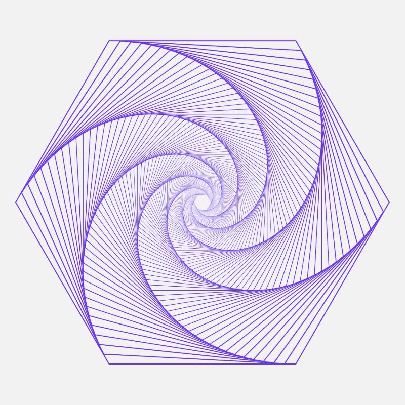 Spiral in hexagonal pattern