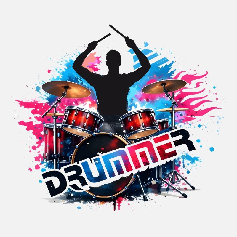 Drummer Power Splash Design 