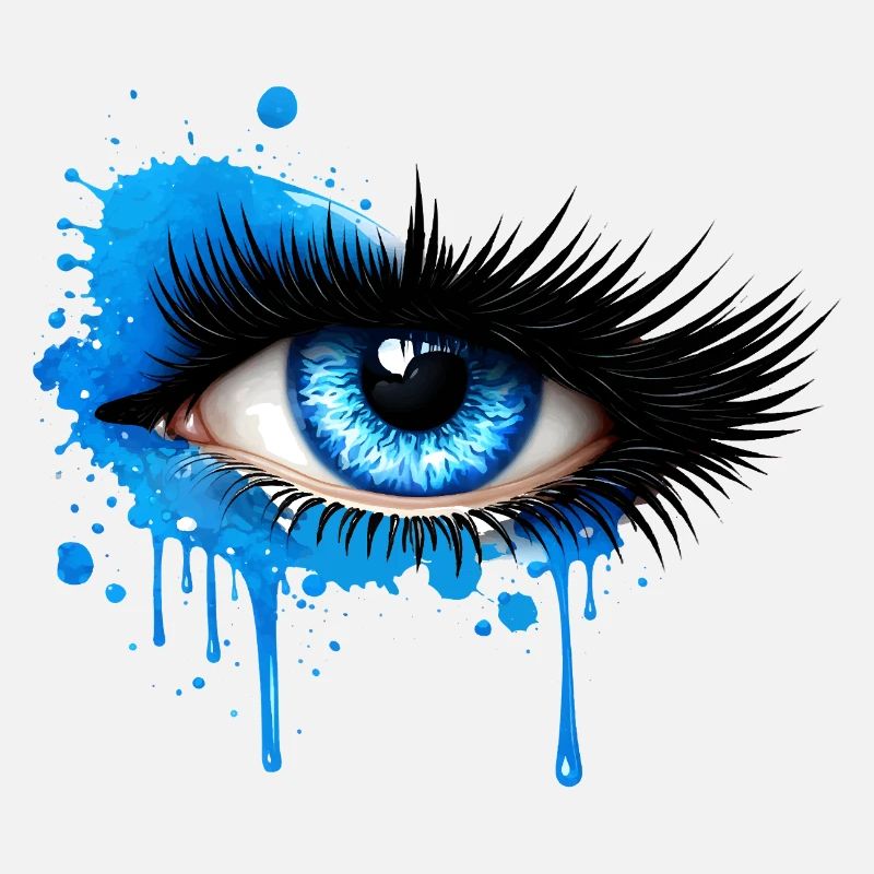 Œil bleu dans le style graffiti