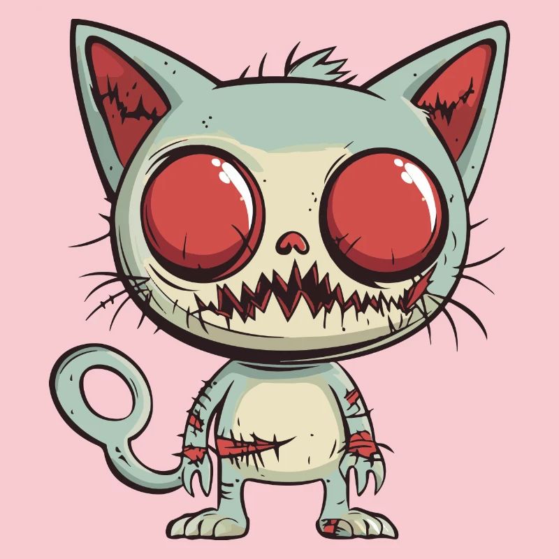 Cat Halloween Comic Funny