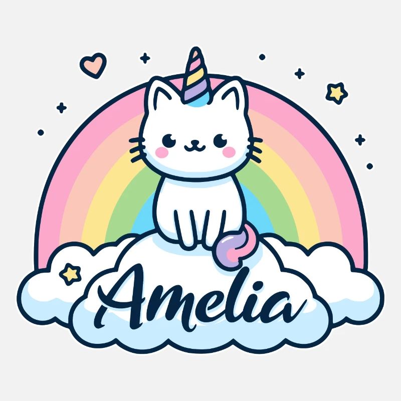 Amelia nom Prénom Licorne Chat
