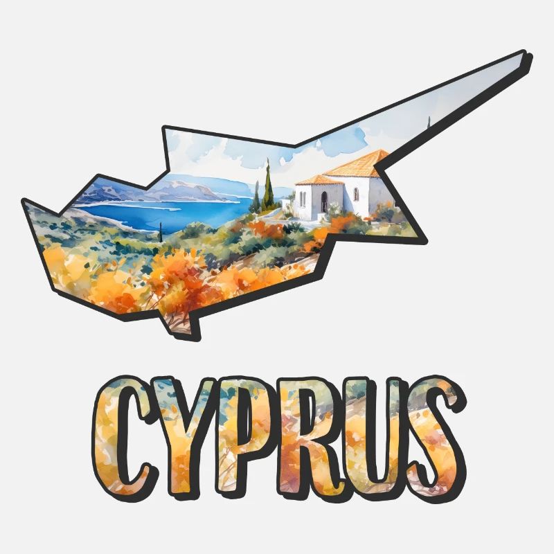 Carte à l’aquarelle Chypre