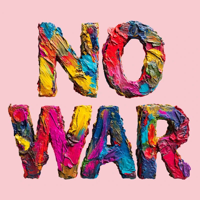 Pas de guerre Déclaration colorée