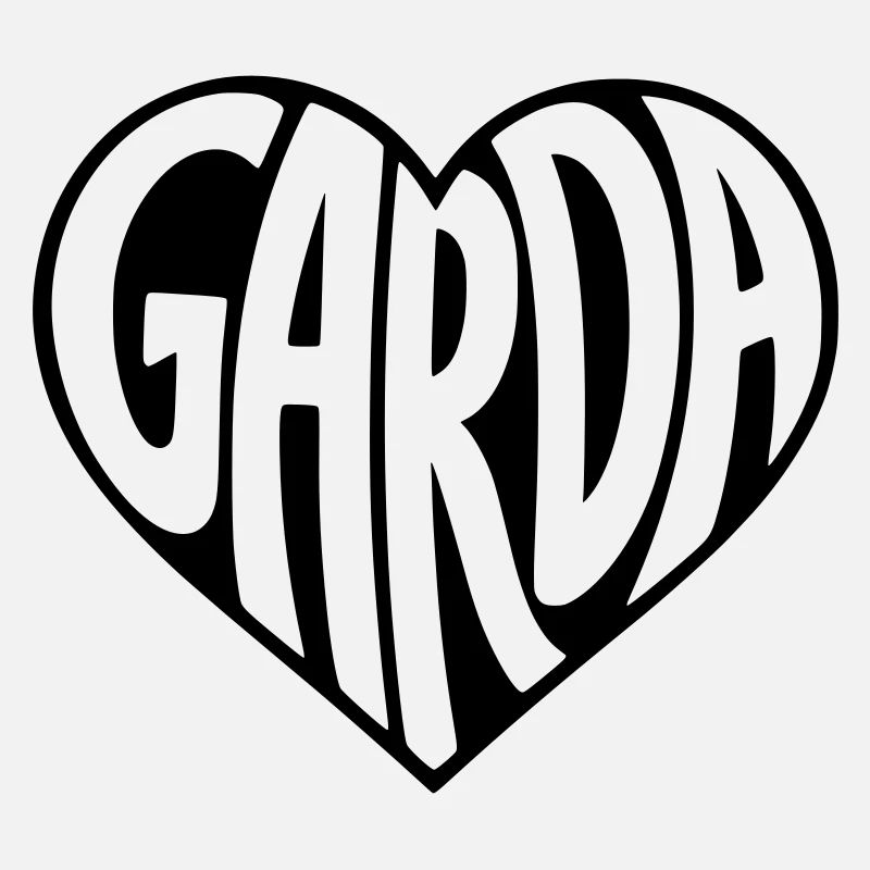 Garda, Gardasee Herz Typografie