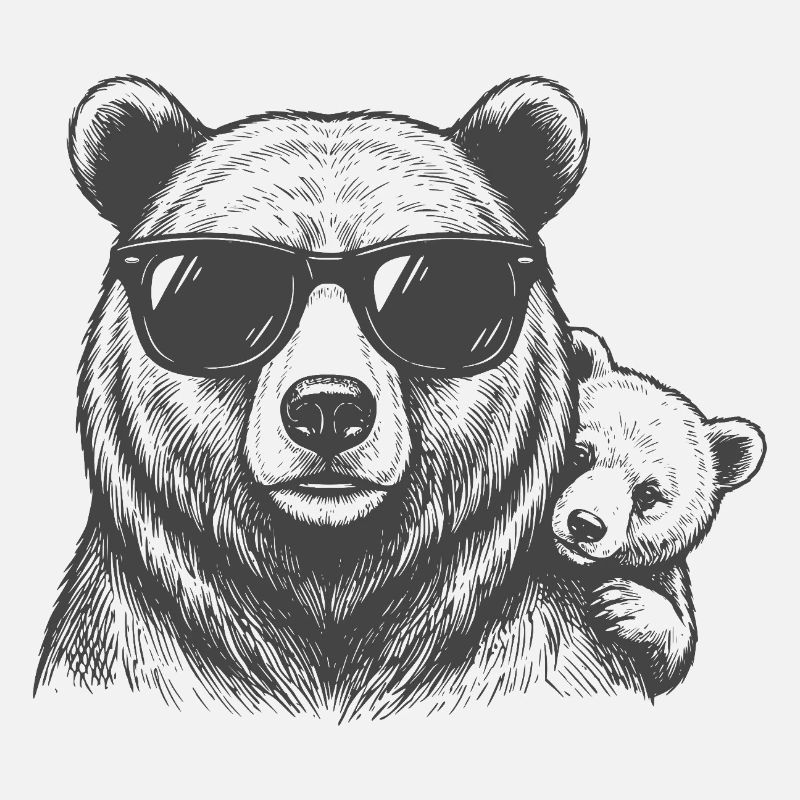 Le père de l’ours avec le bébé