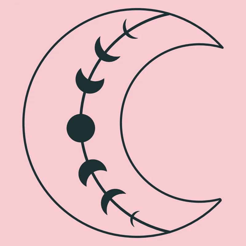 Large single BOHO crescent moon phases