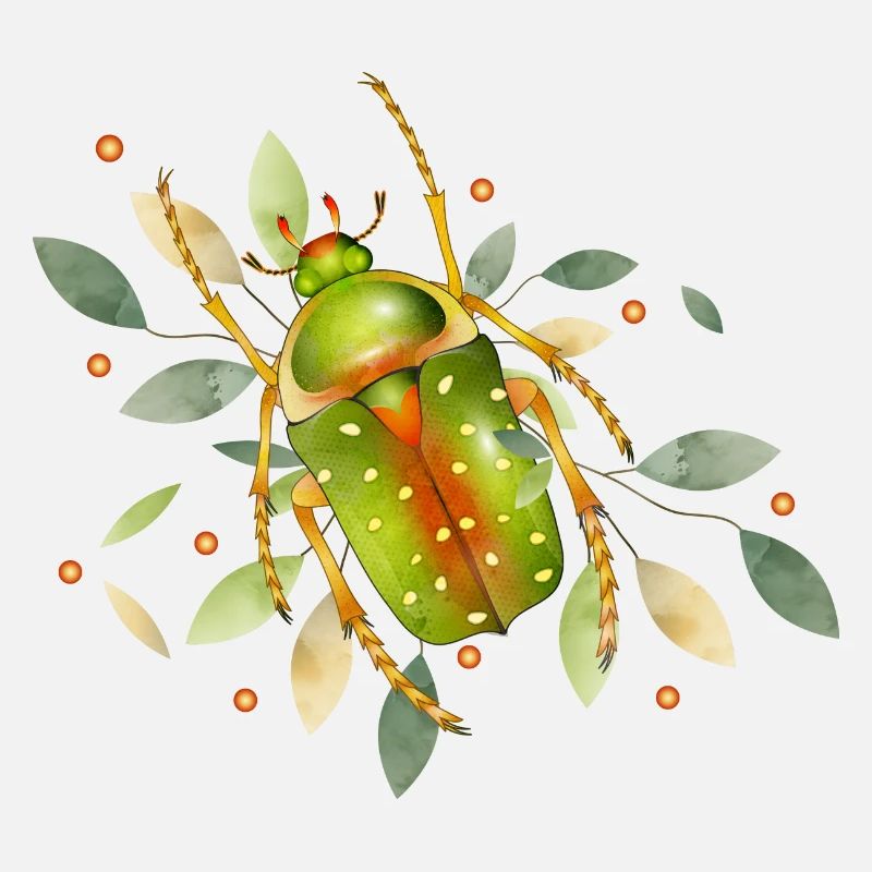 Stephanorrhina guttata insecte vert à feuilles
