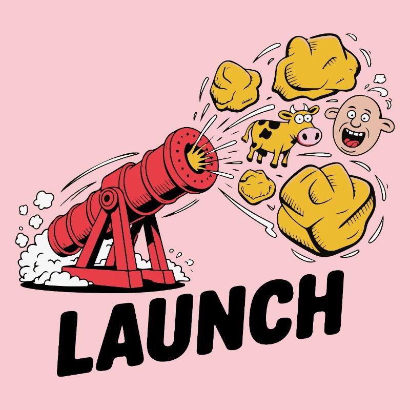 Comic Dinosaur Cannon Explosion Design