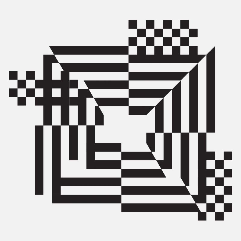 Labyrinth Grid Monochrome