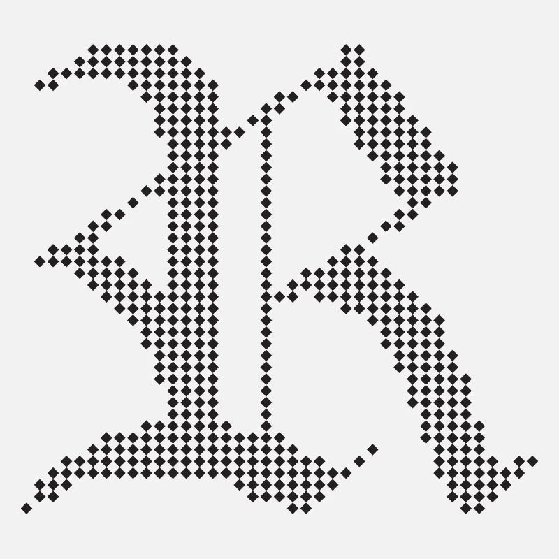 Typografisches R-Gotik-Buchstabendesign