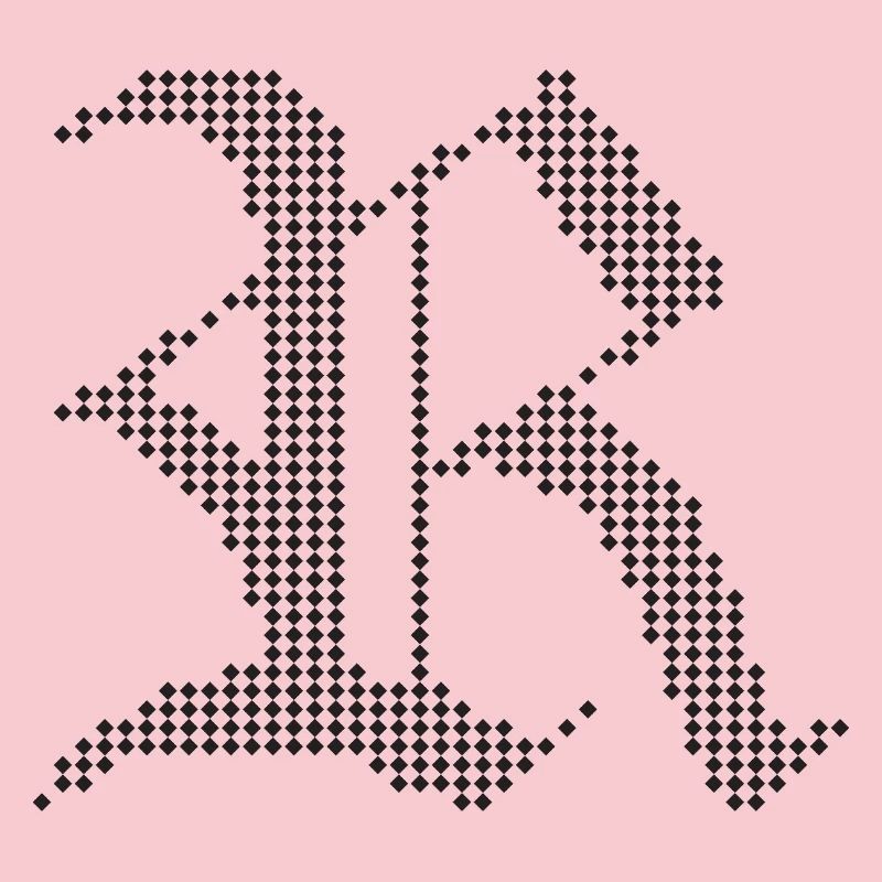 Conception typographique de lettres gothiques R