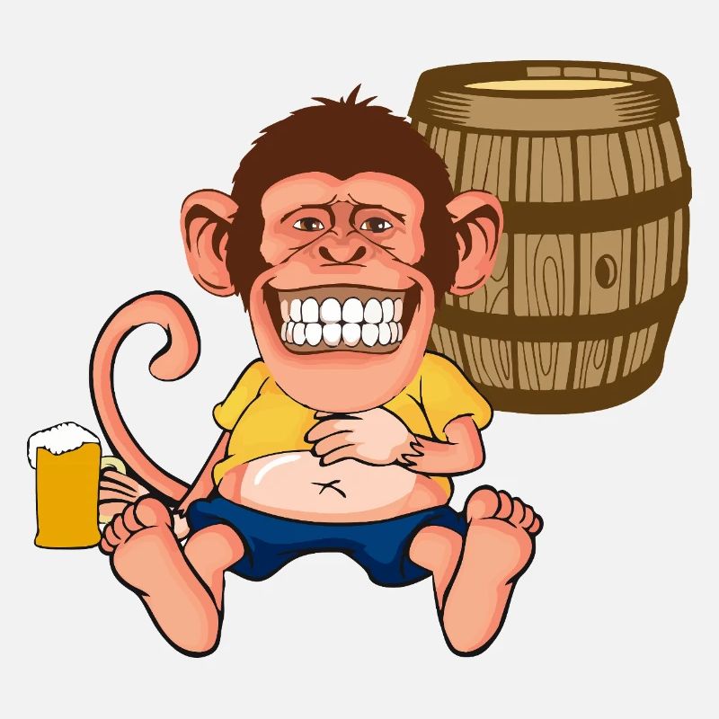 Graphisme rétro de bande dessinée dessin animé Drôle de Singe Singe
