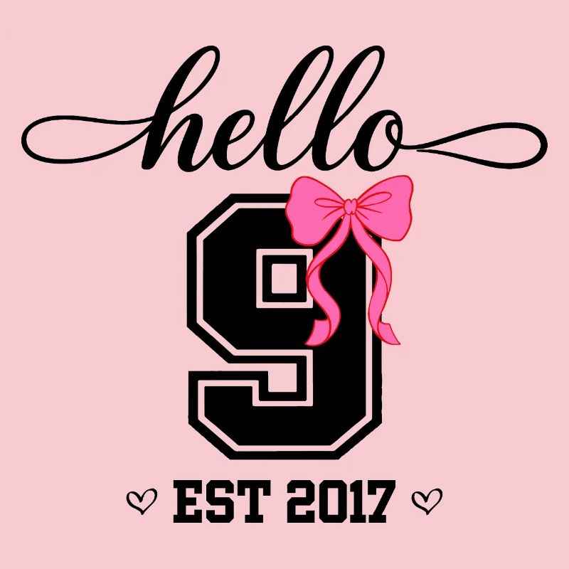 Hello 9 Est 2017 Mädchen Geburtstag Design