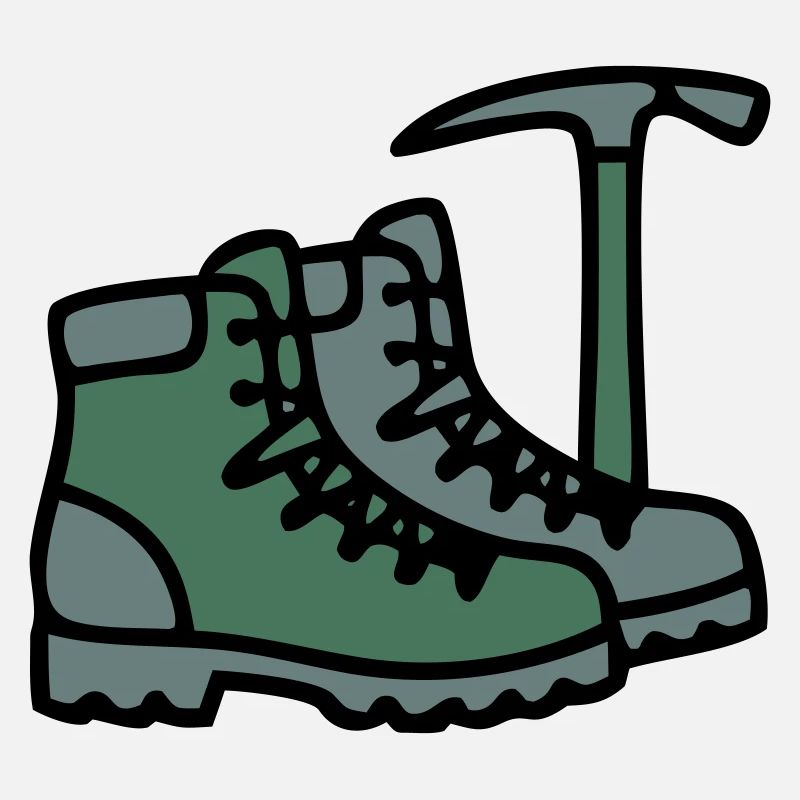 Wanderschuhe Eispickel Bergsteiger Alpen Wanderer
